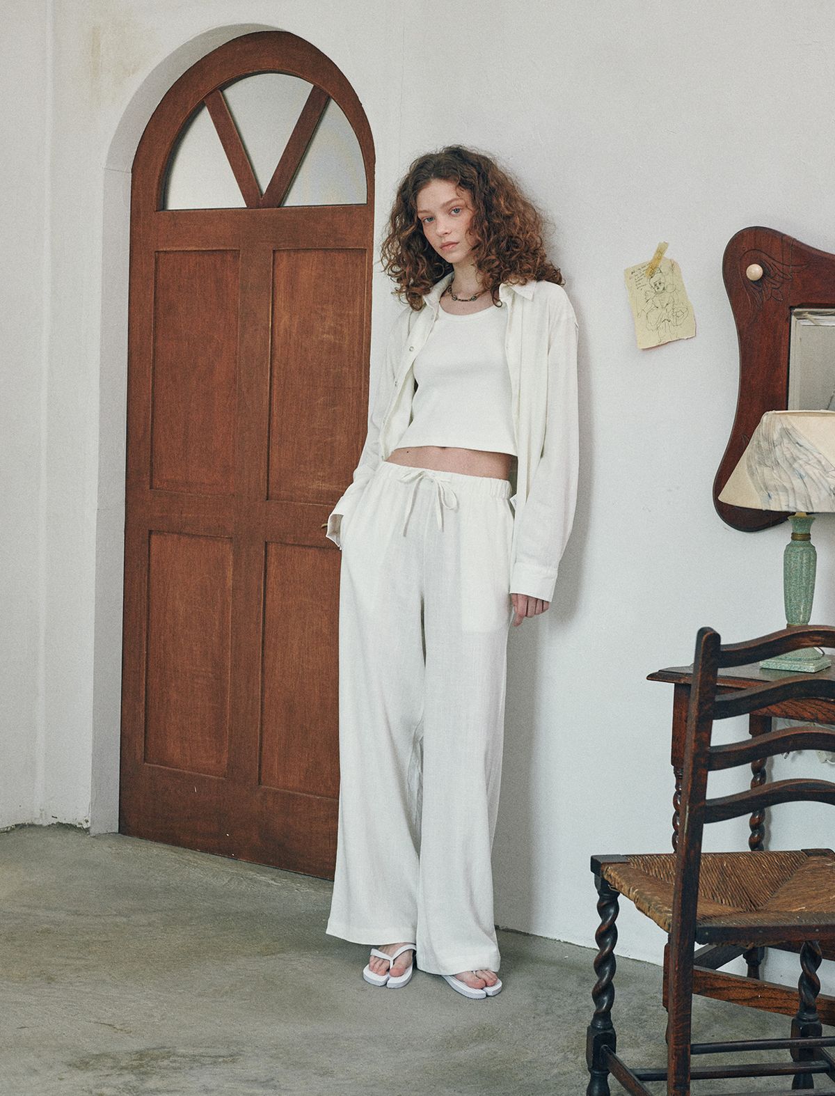 플랫웨이브 인 서울(FLATWAVE IN SEOUL) Loen Linen Wide Pants Ivory