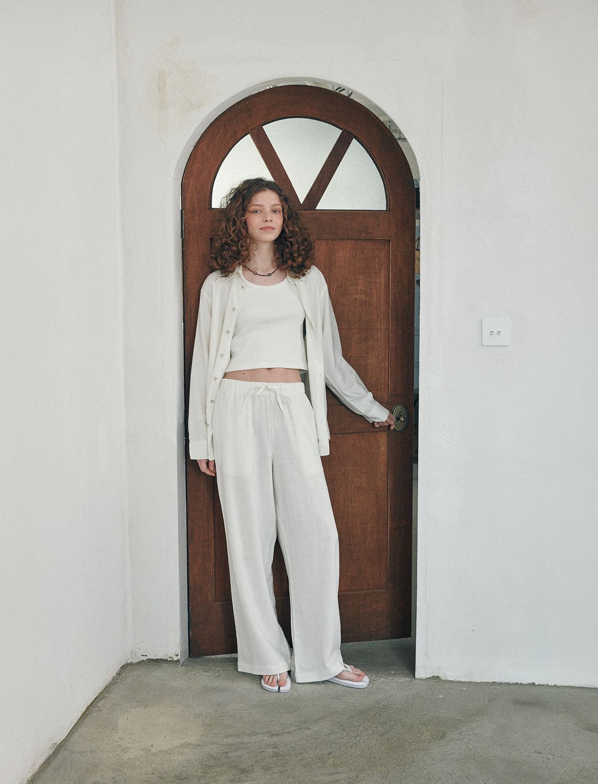 플랫웨이브 인 서울(FLATWAVE IN SEOUL) Loen Linen Wide Pants Ivory