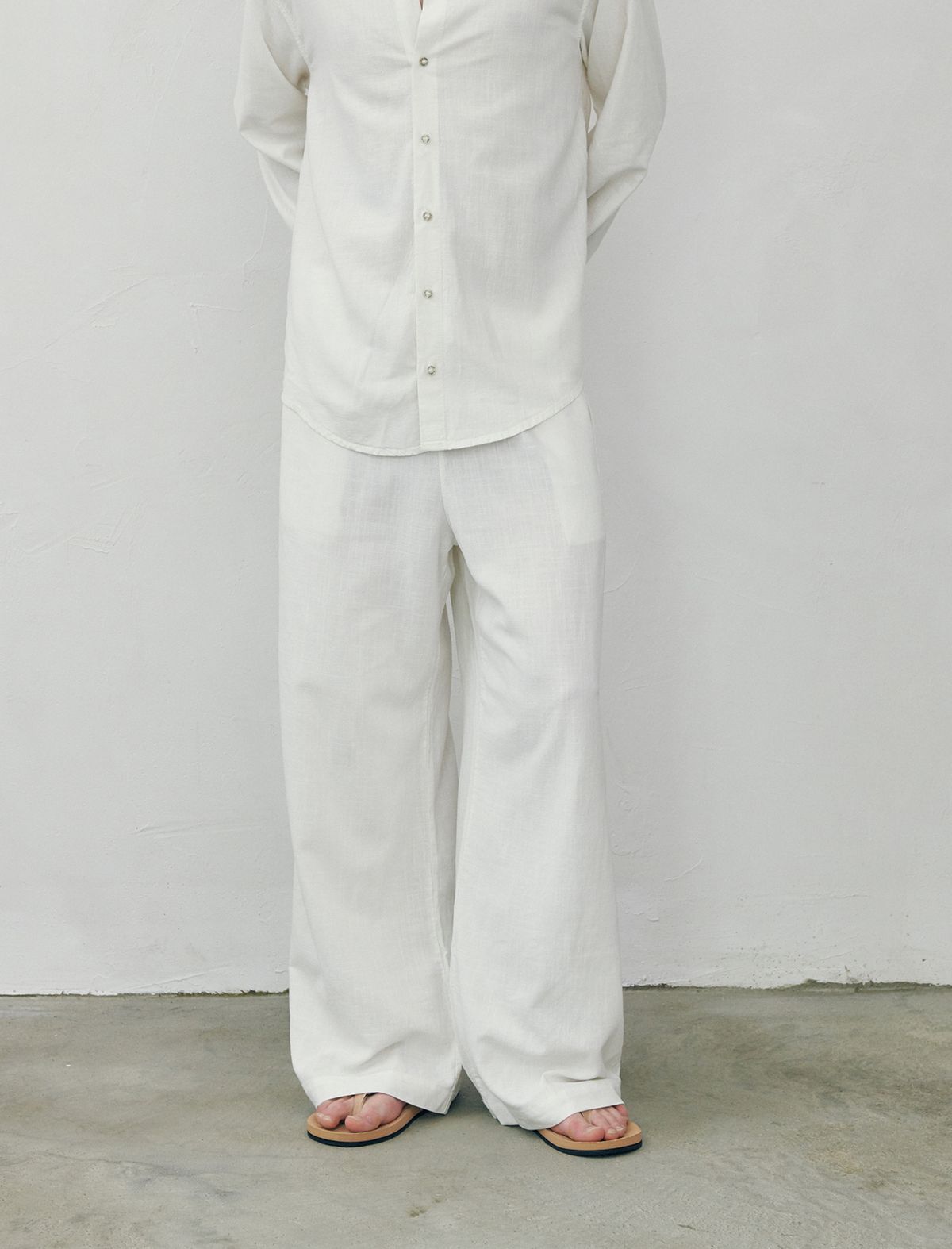 플랫웨이브 인 서울(FLATWAVE IN SEOUL) Loen Linen Wide Pants Ivory