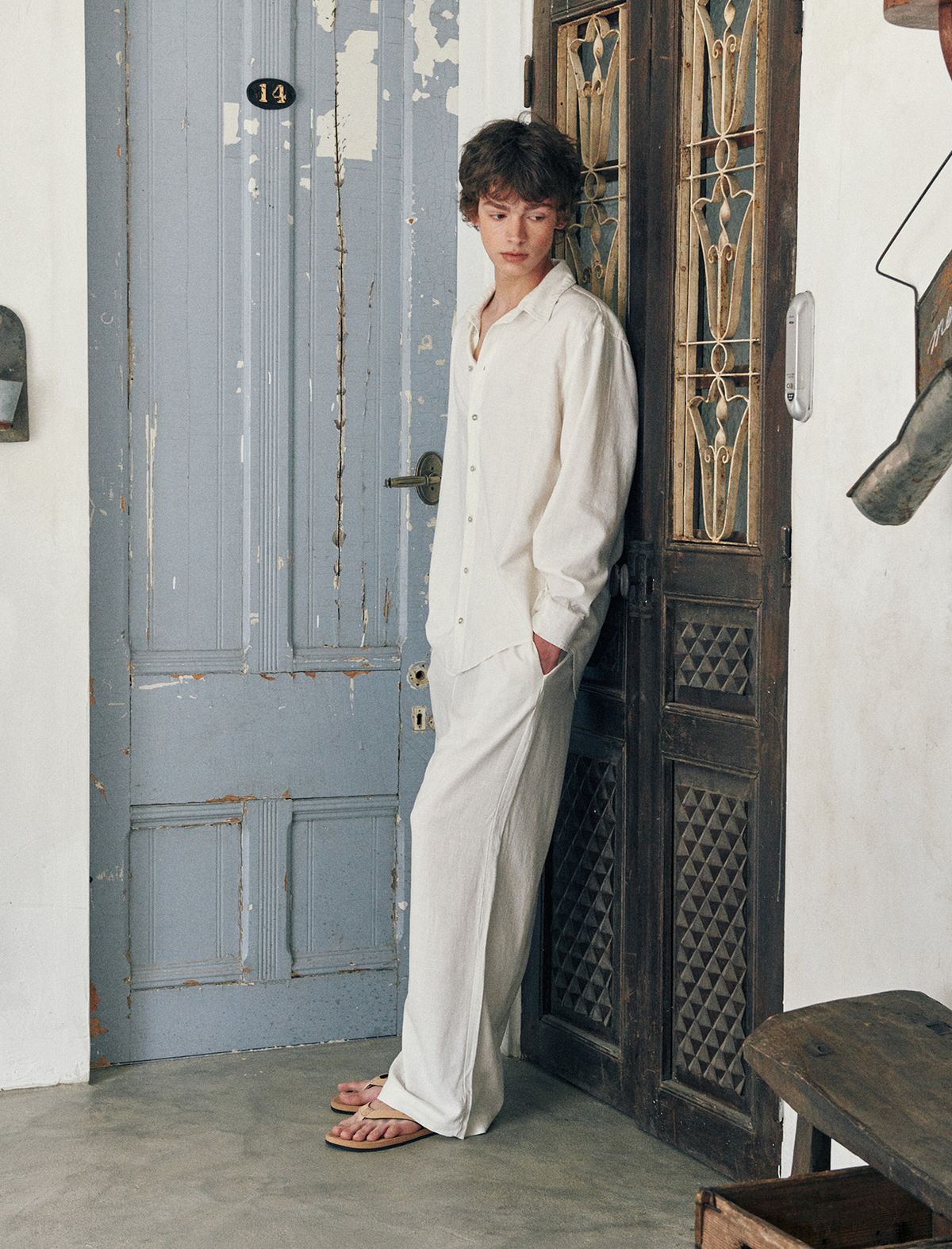 플랫웨이브 인 서울(FLATWAVE IN SEOUL) Loen Linen Wide Pants Ivory