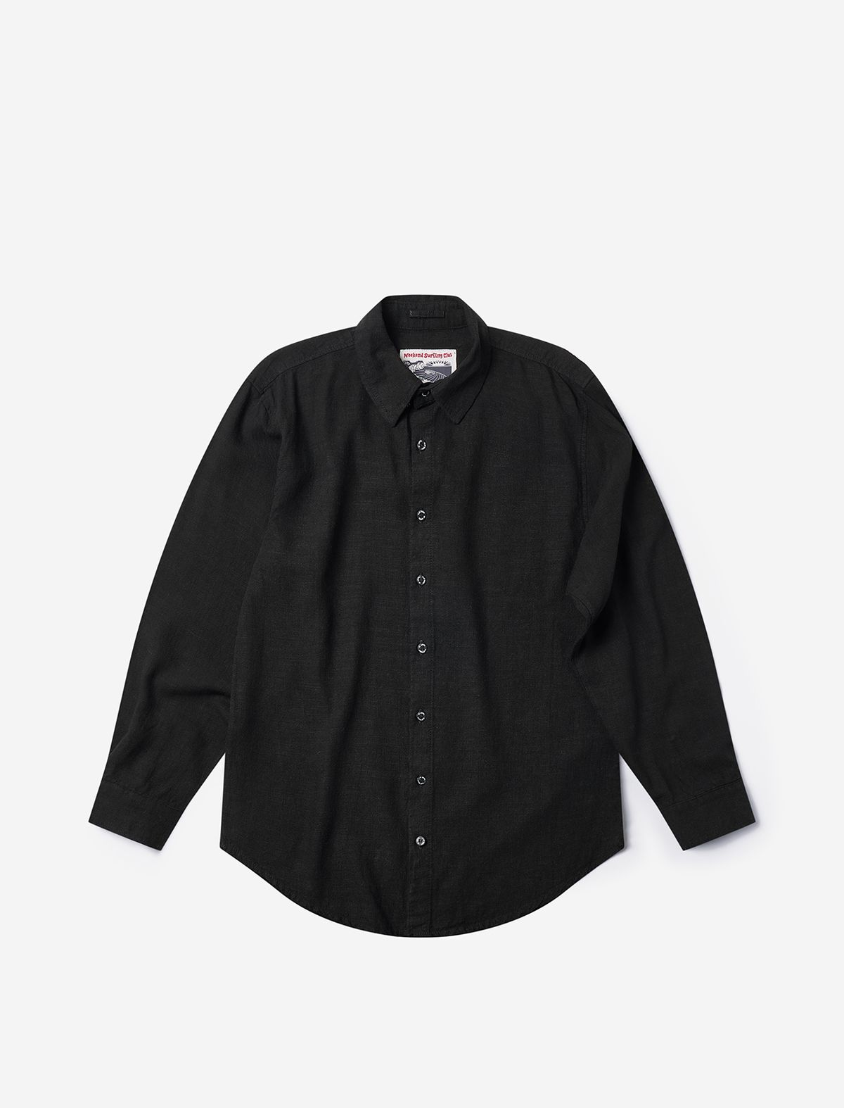 플랫웨이브 인 서울(FLATWAVE IN SEOUL) Loen Linen Longsleeve Shirt Black