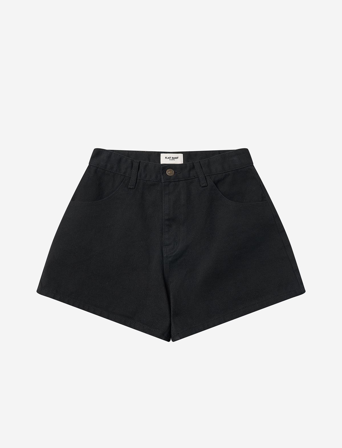 플랫웨이브 인 서울(FLATWAVE IN SEOUL) Sena Cotton Shorts Washed Black