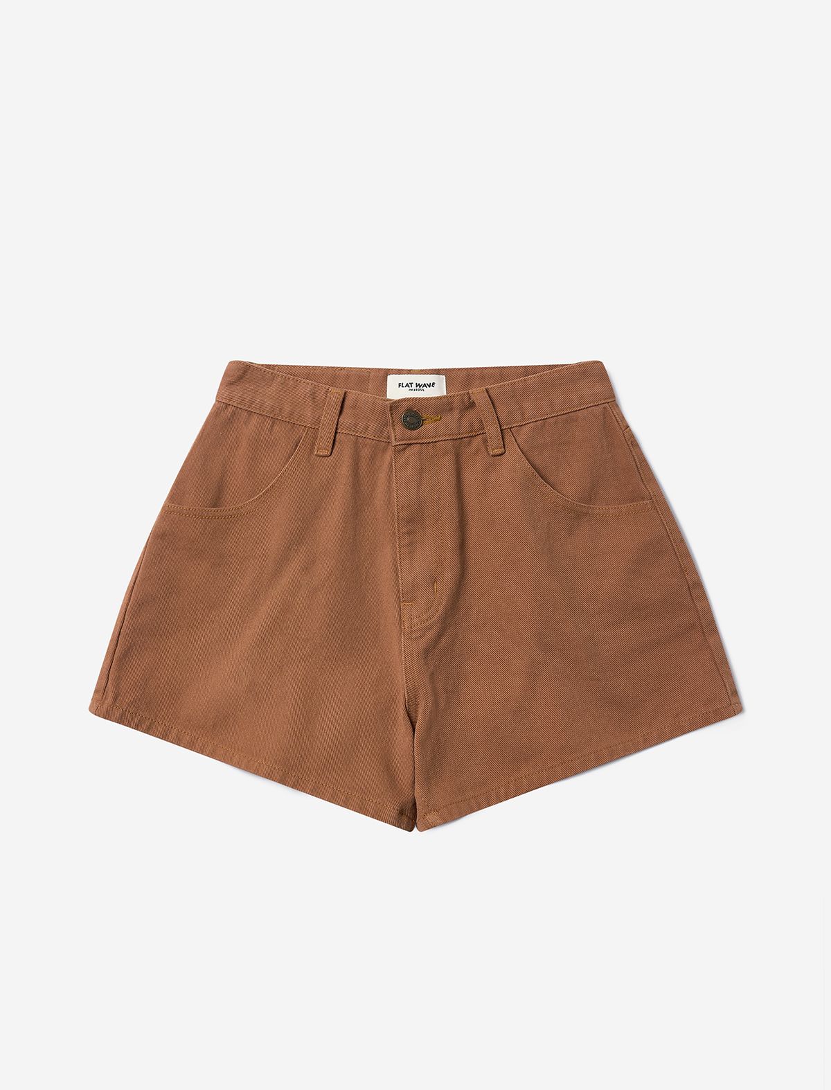 플랫웨이브 인 서울(FLATWAVE IN SEOUL) Sena Cotton Shorts Washed Brown