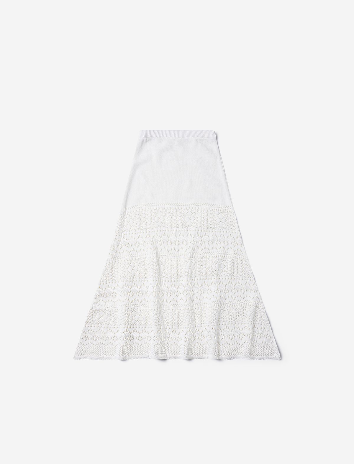 플랫웨이브 인 서울(FLATWAVE IN SEOUL) Ella Knit Crochet Long Skirt White