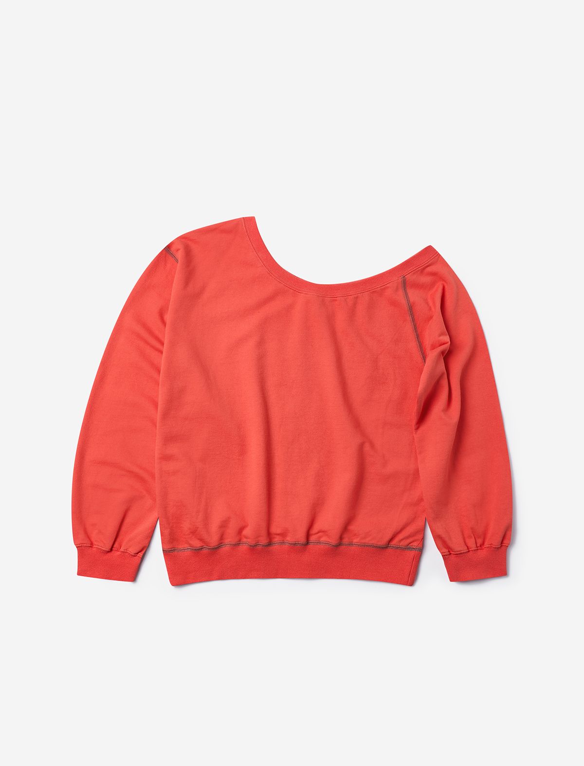 플랫웨이브 인 서울(FLATWAVE IN SEOUL) Kaya Unbalance Off Shoulder Sweatshirt Orange