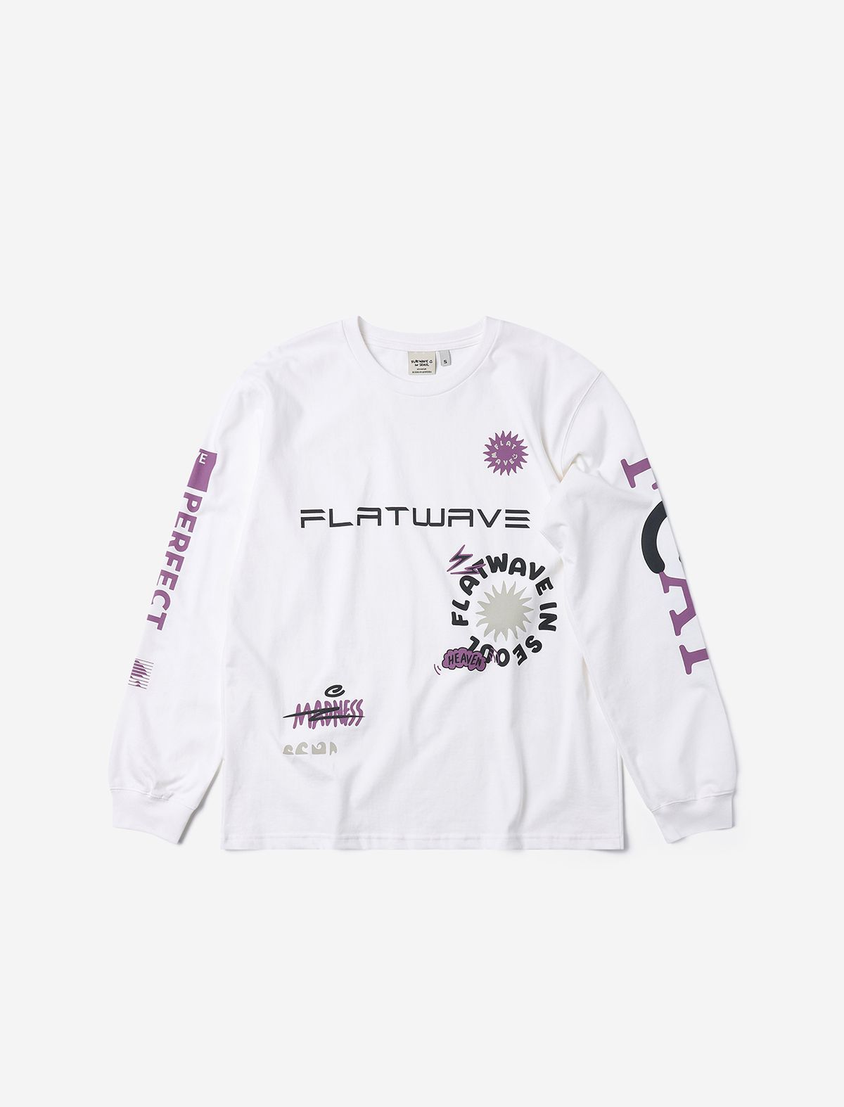 플랫웨이브 인 서울(FLATWAVE IN SEOUL) Elva Print Longsleeve T-Shirt White