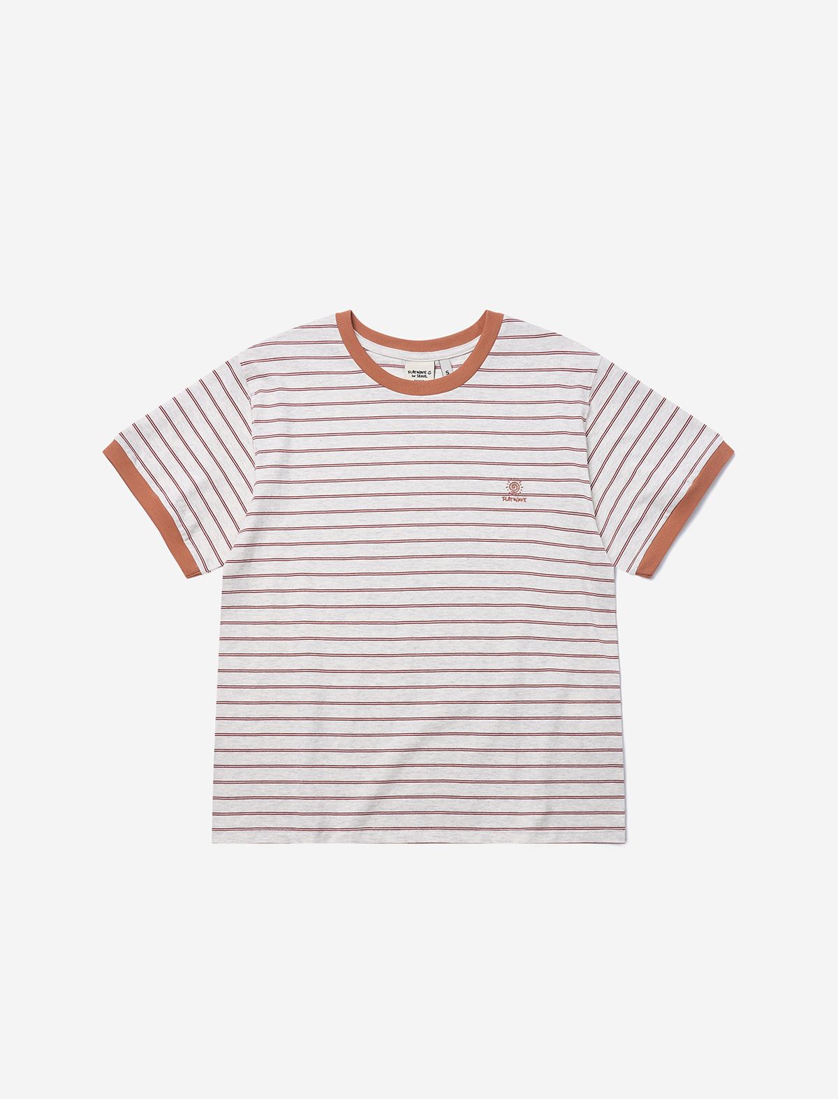 플랫웨이브 인 서울(FLATWAVE IN SEOUL) Loma Stripe Ringer T-Shirts Brown