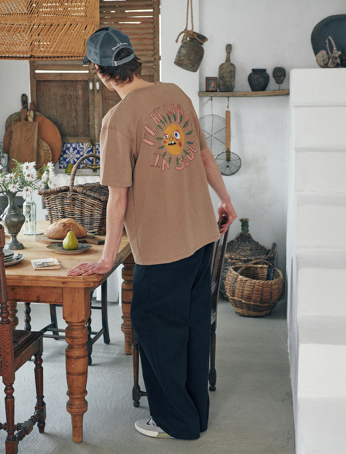 플랫웨이브 인 서울(FLATWAVE IN SEOUL) Nilo Print T-Shirts Brown