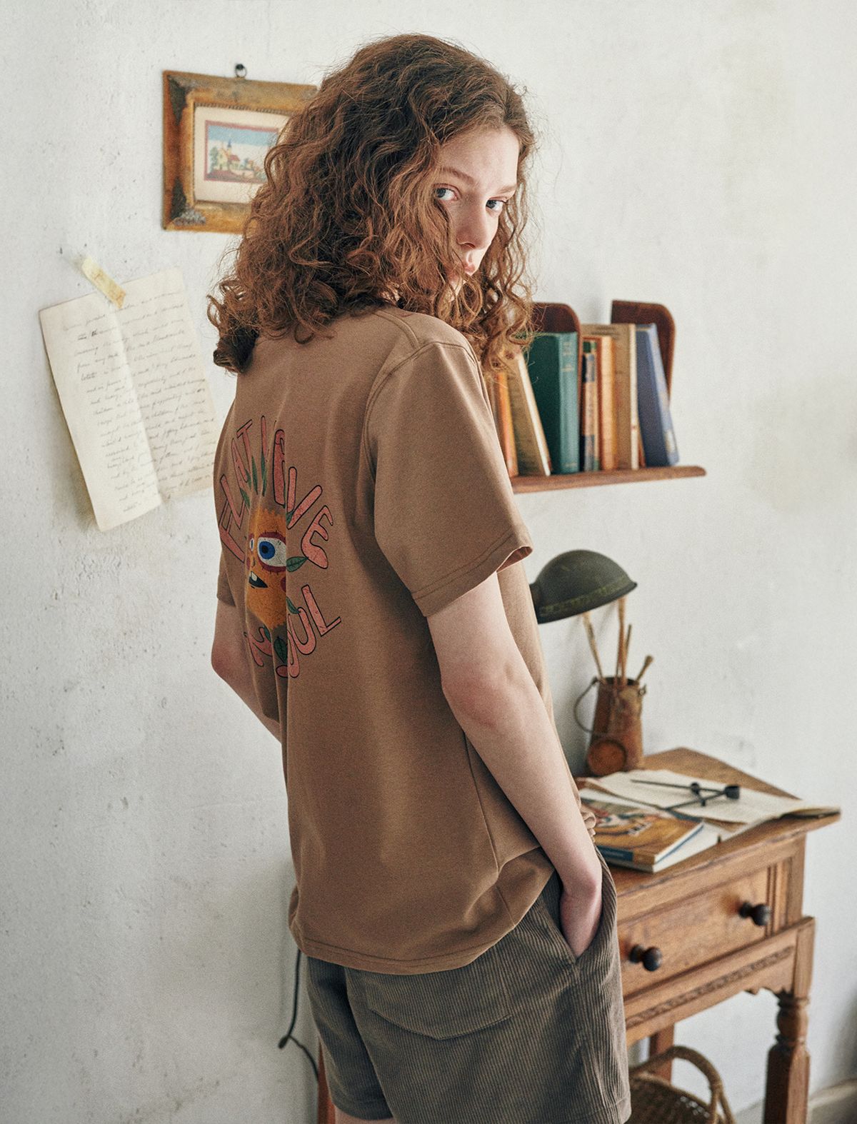 플랫웨이브 인 서울(FLATWAVE IN SEOUL) Nilo Print T-Shirts Brown