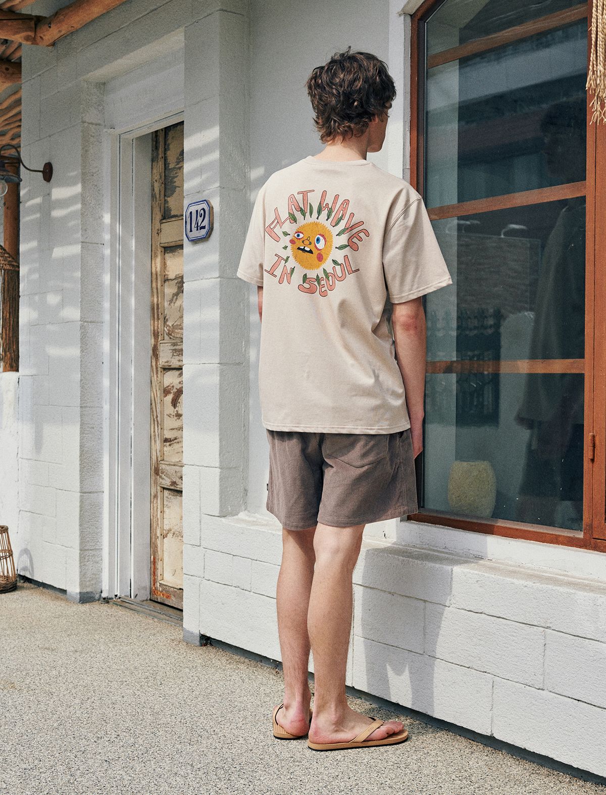 플랫웨이브 인 서울(FLATWAVE IN SEOUL) Nilo Print T-Shirts Beige