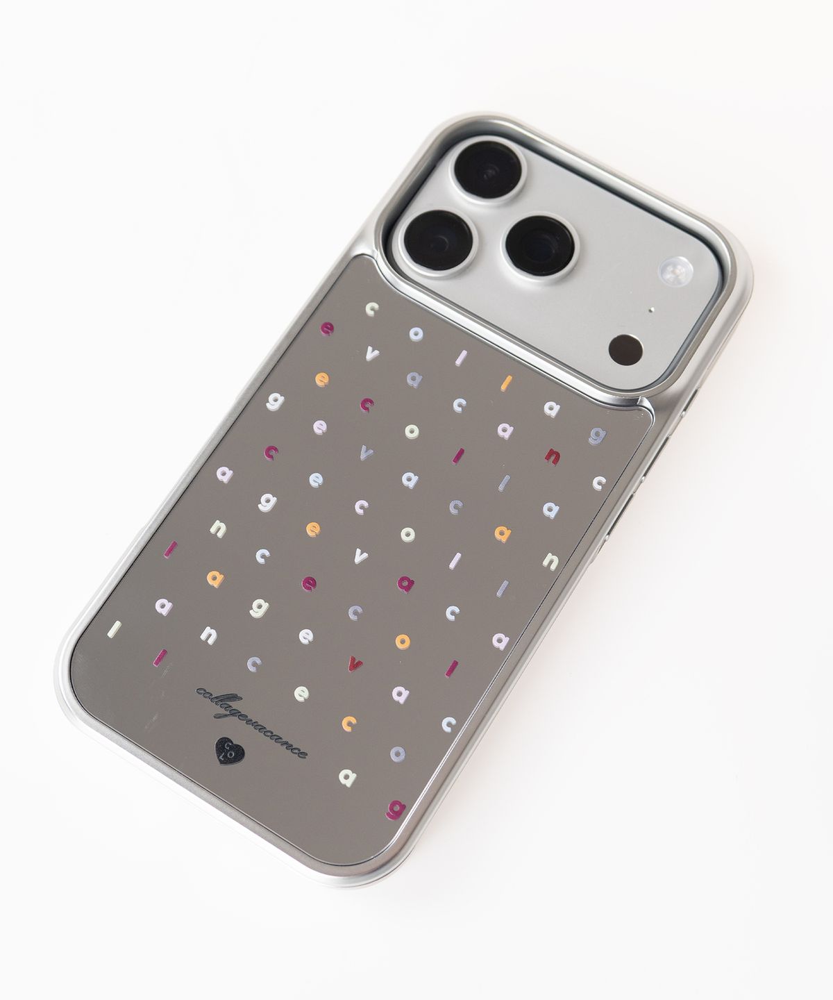 꼴라주바캉스(COLLAGEVACANCE) Col Pattern Mirror Silver Case (폰케이스) - Color Alphabet