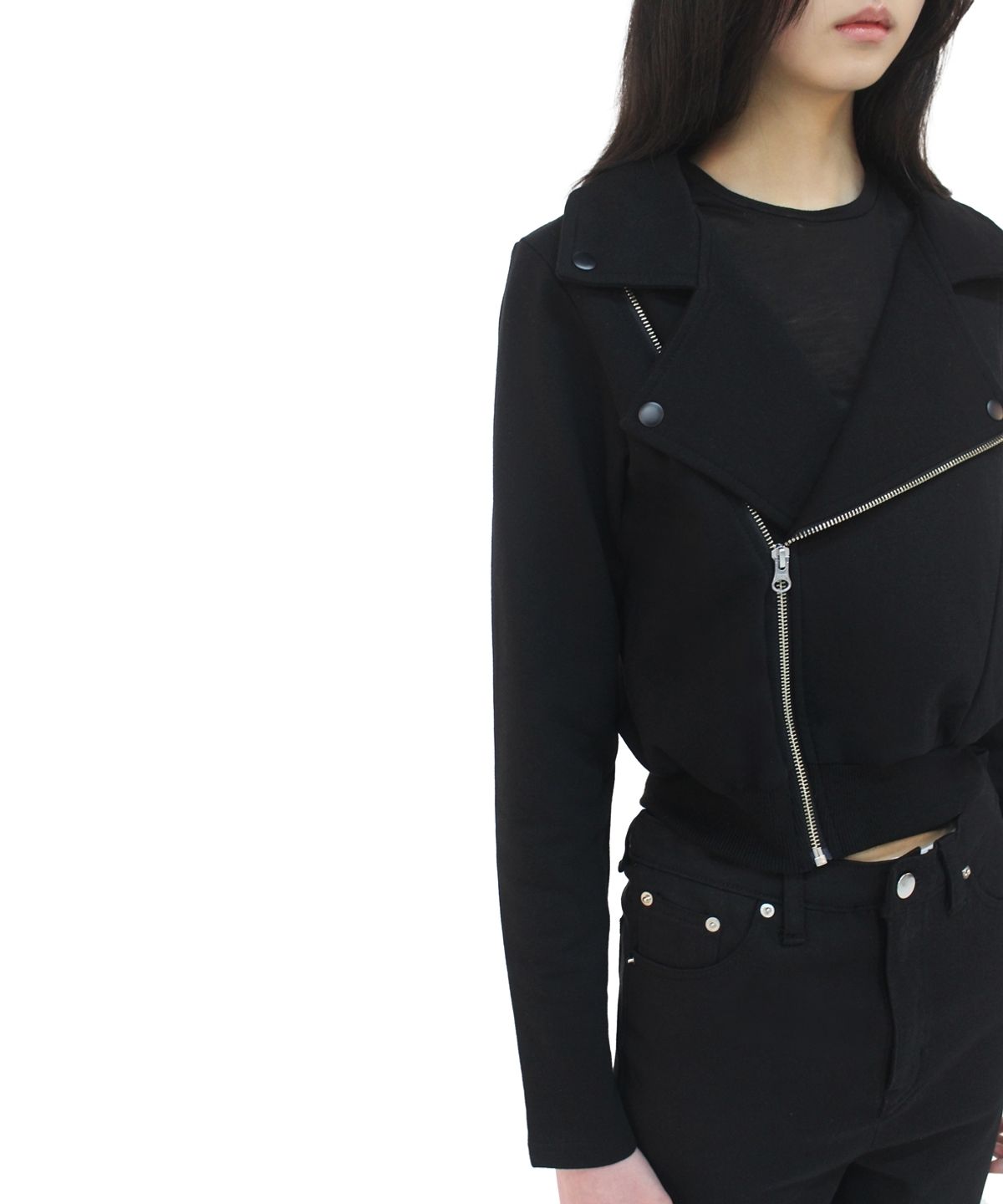 언어더컬러(ANOTHER COLOR) SLIM FIT JERSEY RIDER JACKET