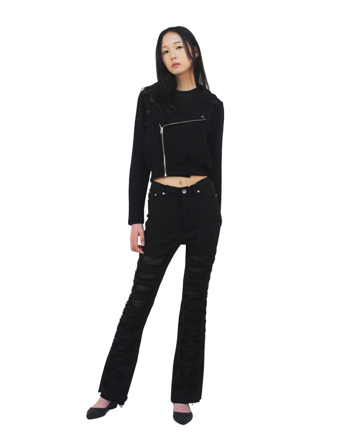 언어더컬러(ANOTHER COLOR) SLIM FIT JERSEY RIDER JACKET