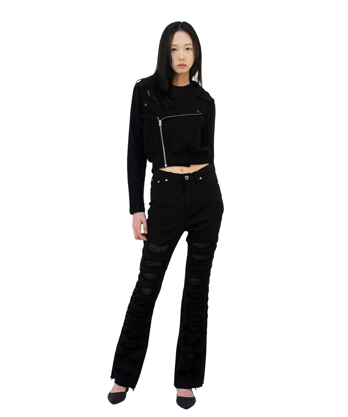 언어더컬러(ANOTHER COLOR) SLIM FIT JERSEY RIDER JACKET