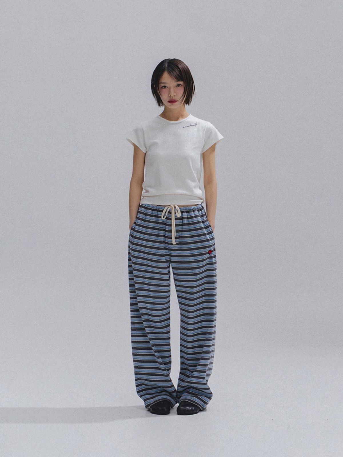 앤하츠(ANNEHEARTS) Striped Easy Lounge Pants_BLUE