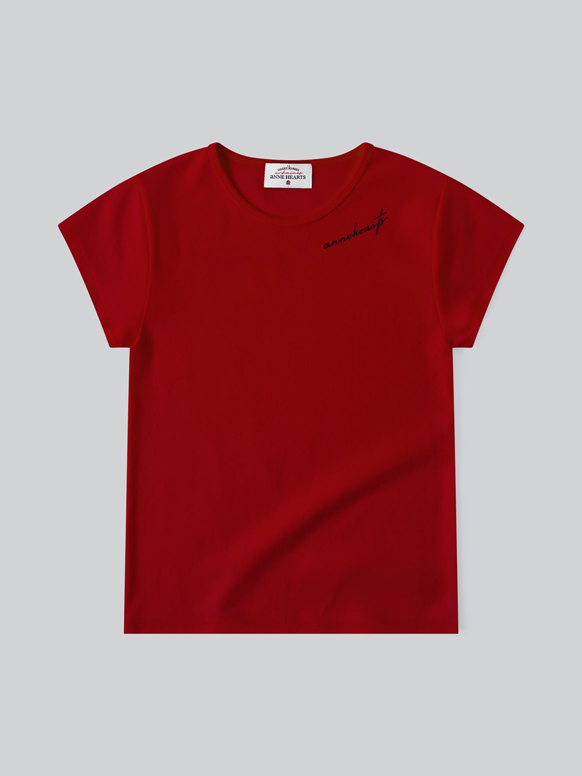 앤하츠(ANNEHEARTS) Slim Modal lettering Tee_RED