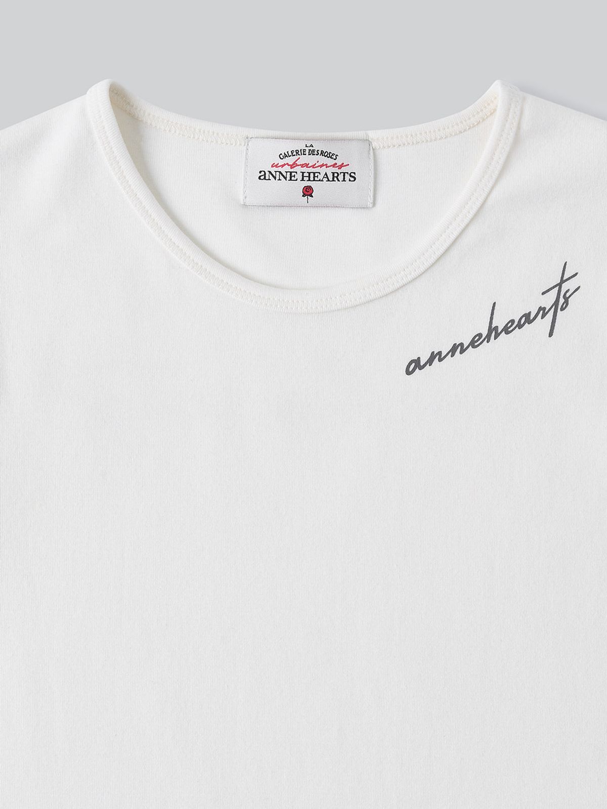 앤하츠(ANNEHEARTS) Slim Modal lettering Tee_IVORY