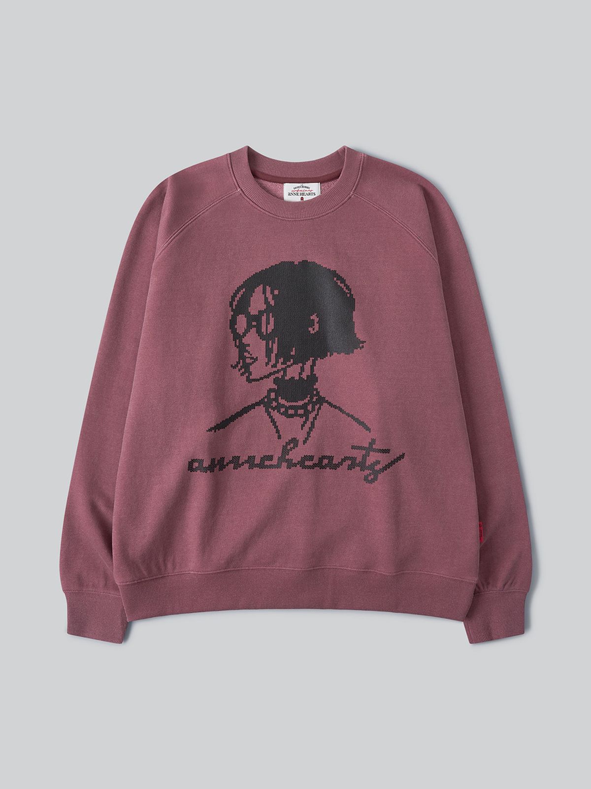 앤하츠(ANNEHEARTS) Vintage Muse Raglan Sweatshirt_PINK