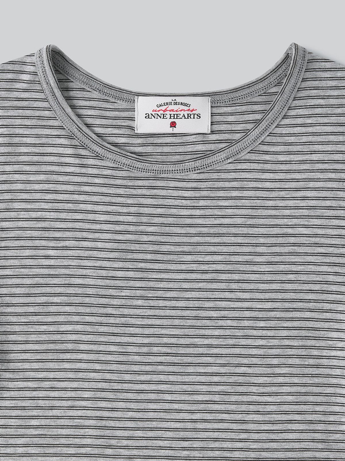 앤하츠(ANNEHEARTS) Double Stripe Slim Tee_GREY