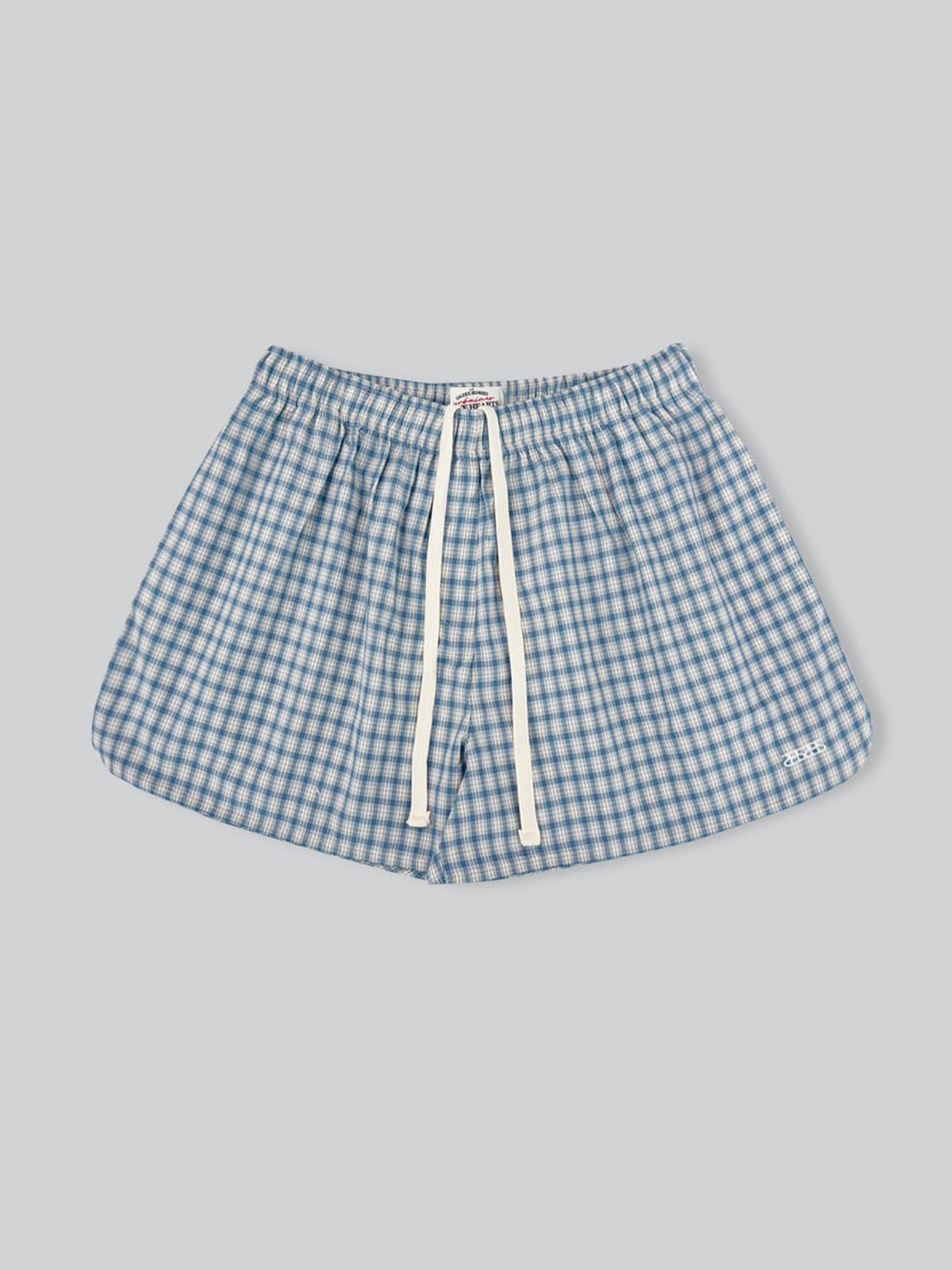 앤하츠(ANNEHEARTS) Easy Relaxed Check Shorts_BLUE