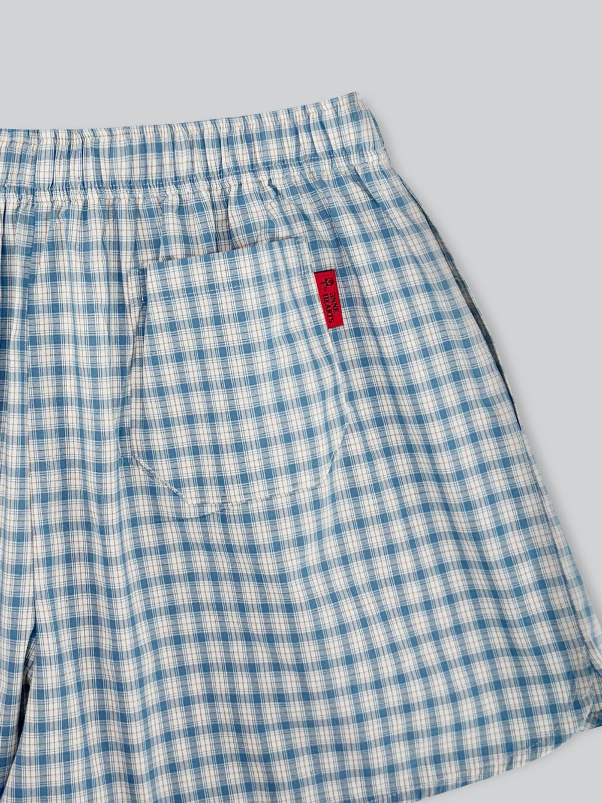앤하츠(ANNEHEARTS) Easy Relaxed Check Shorts_BLUE