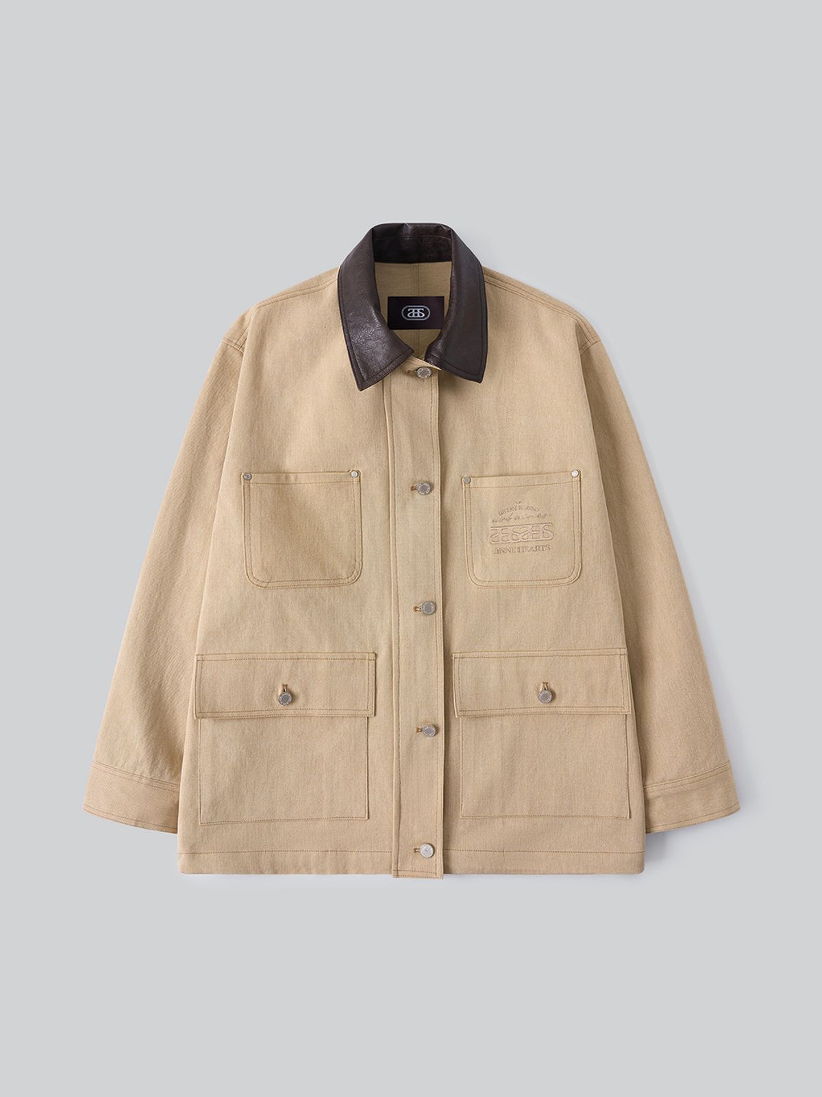 앤하츠(ANNEHEARTS) Signature Logo Overfit Work Jacket_BEIGE