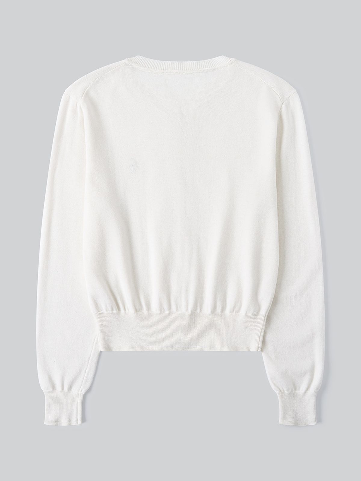 앤하츠(ANNEHEARTS) Floral Logo Wool Cardigan_IVORY