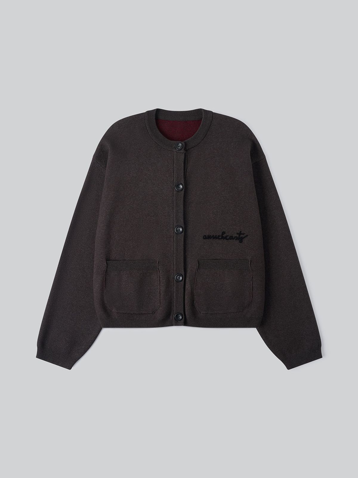앤하츠(ANNEHEARTS) Vintage Muse Knit Cardigan_CHARCOAL