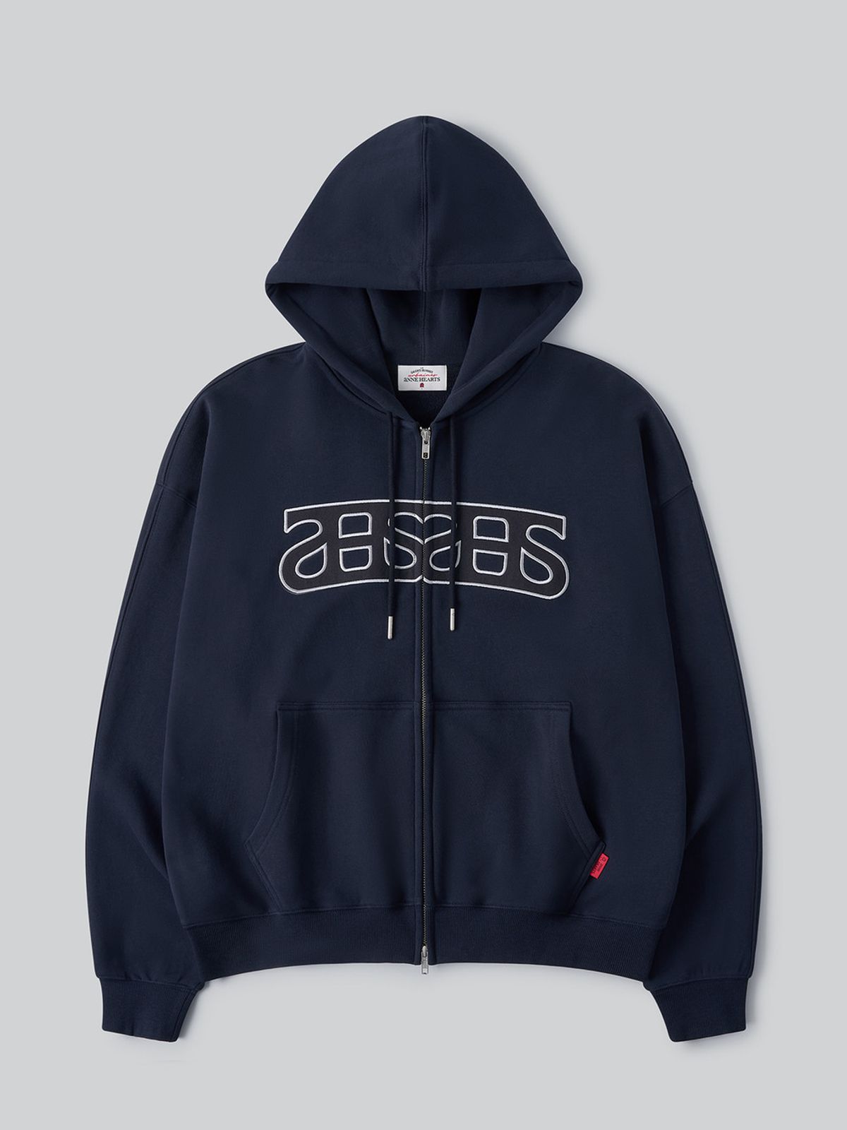 앤하츠(ANNEHEARTS) Heart Logo Hooded Zip-up_NAVY