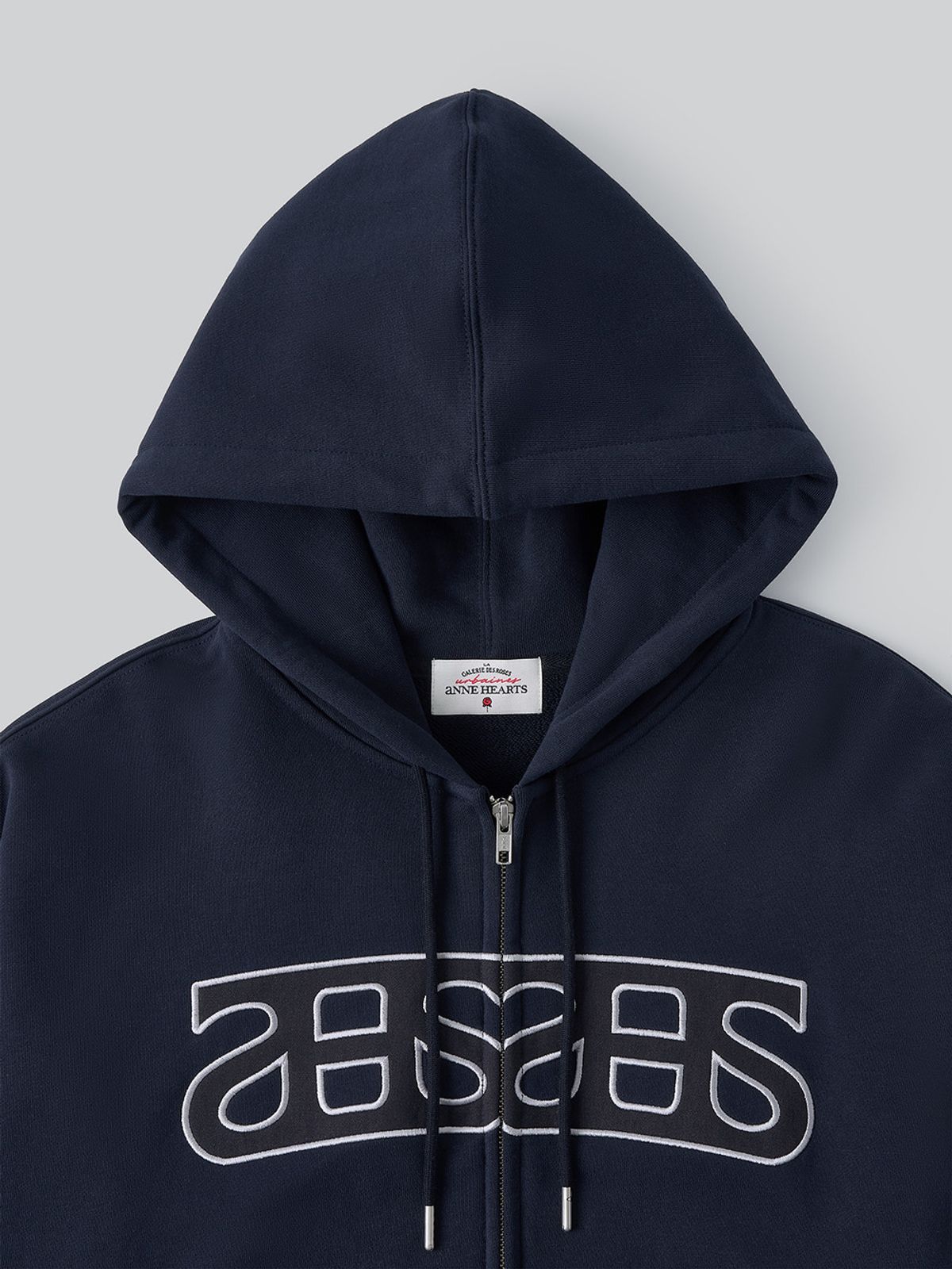 앤하츠(ANNEHEARTS) Heart Logo Hooded Zip-up_NAVY