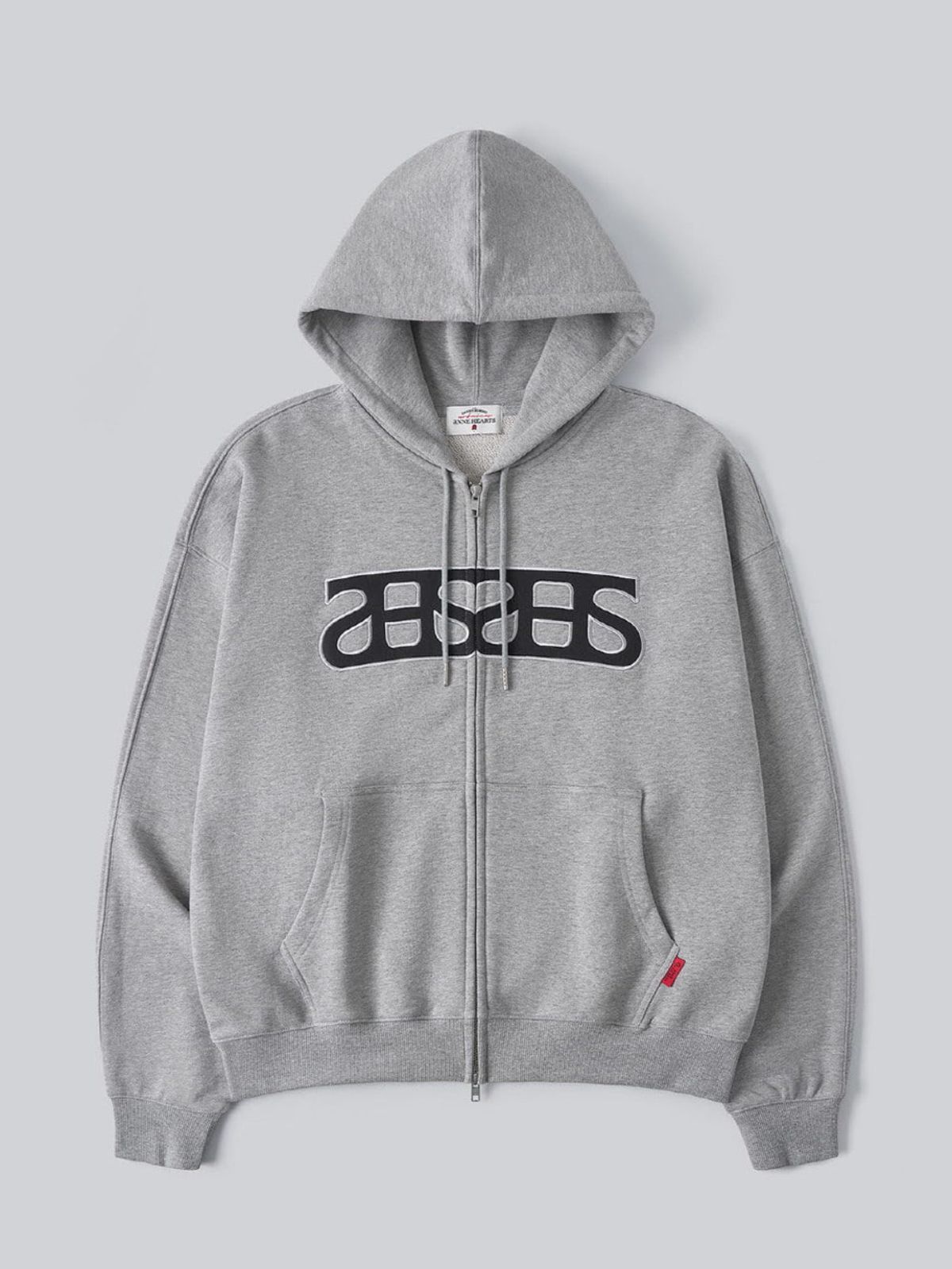 앤하츠(ANNEHEARTS) Heart Logo Hooded Zip-up_MELANGE