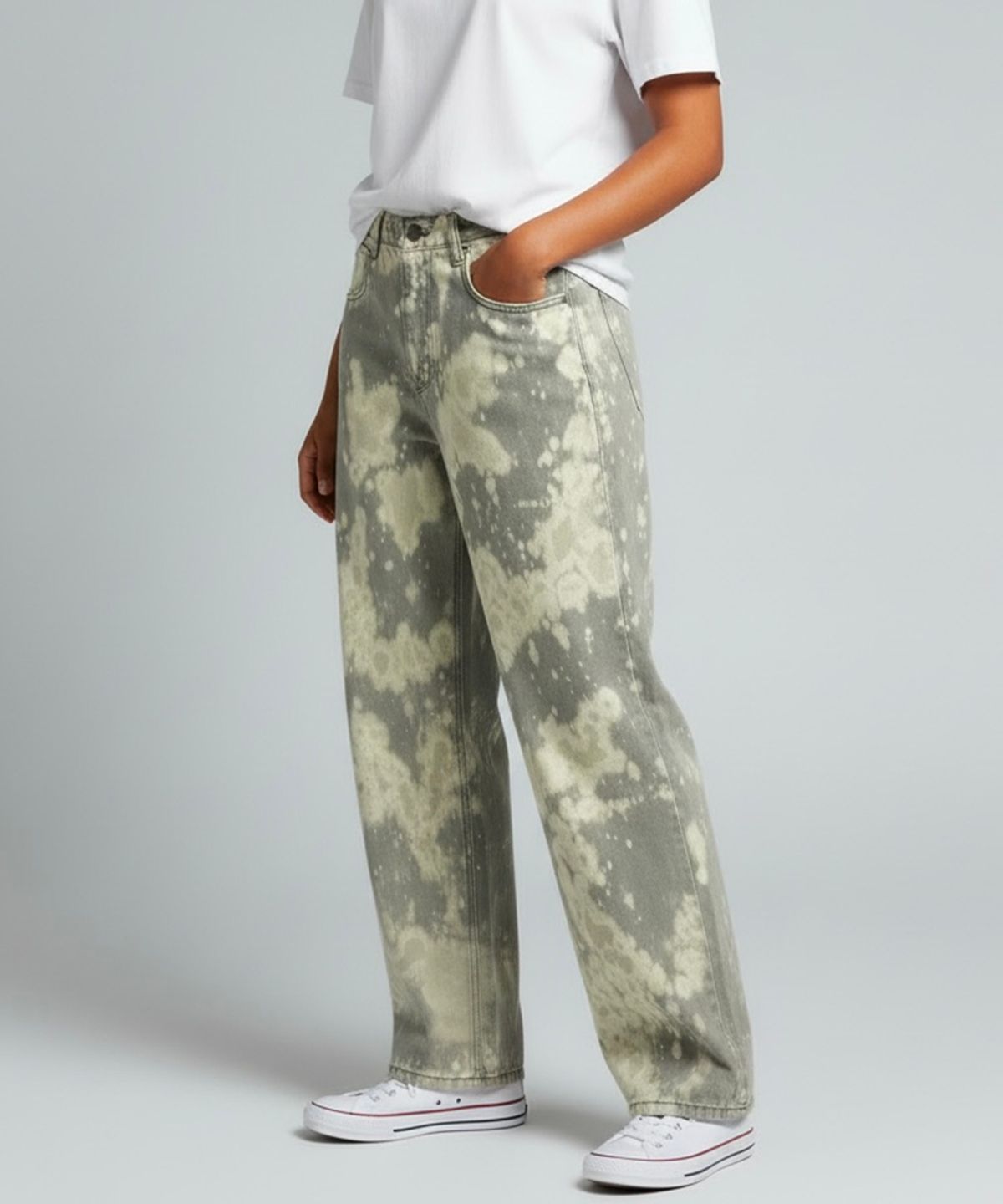 본슬리피(BORN SLIPPY) Chemical Drift Wide Pants (Creamy Matcha Latte)