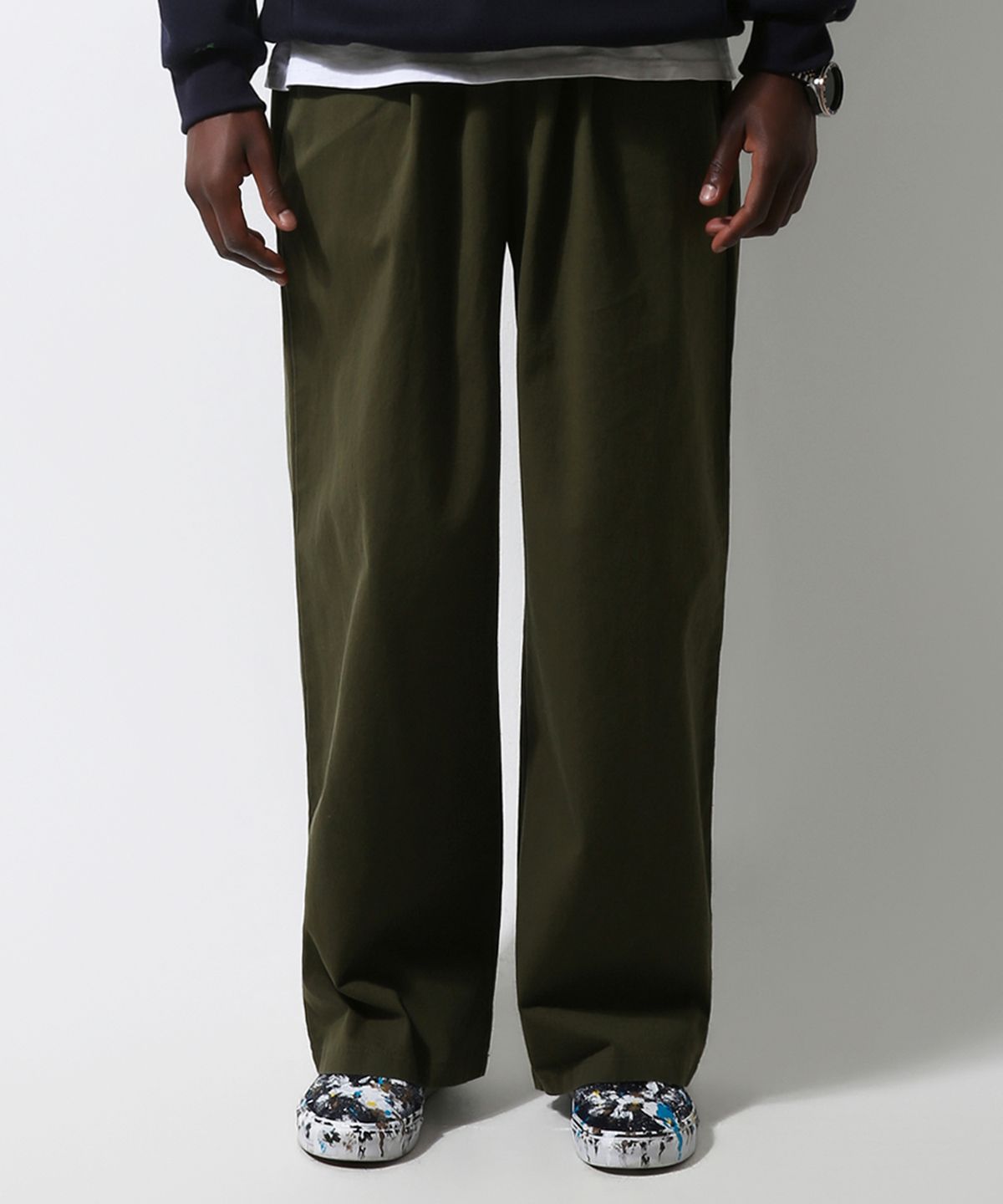 스트라이크(STRIKE) Washed Cotton Relaxed Pants (OLIVE)