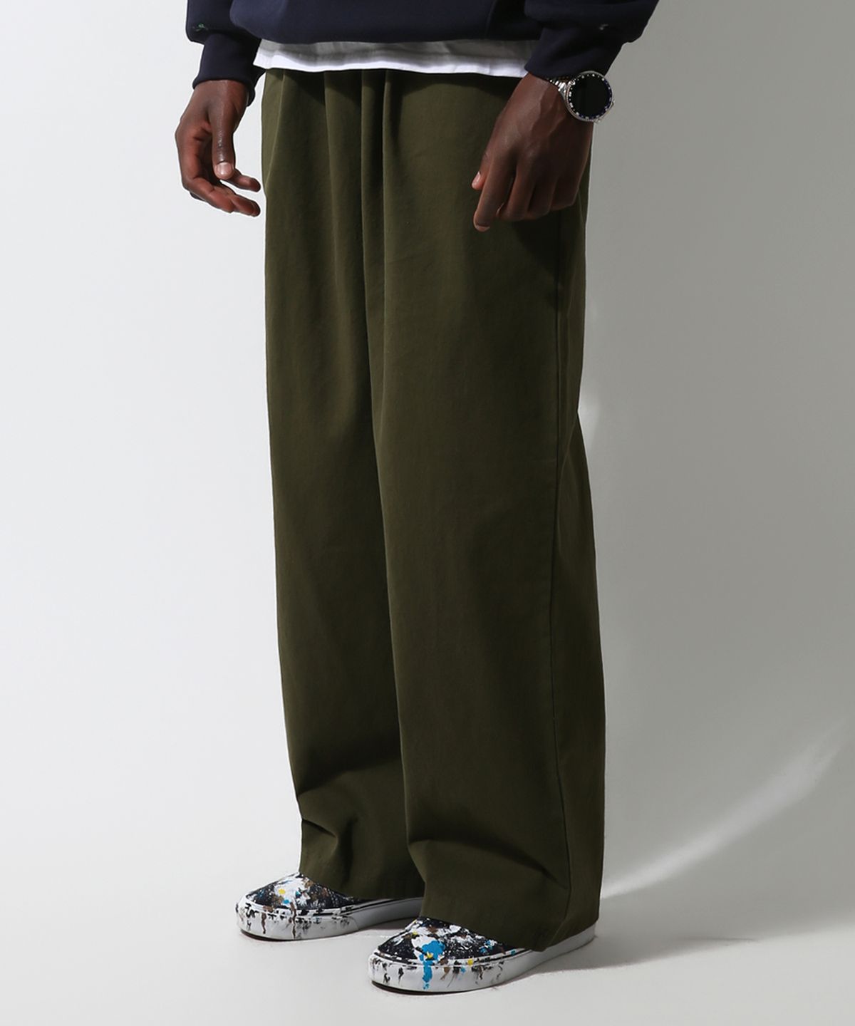 스트라이크(STRIKE) Washed Cotton Relaxed Pants (OLIVE)