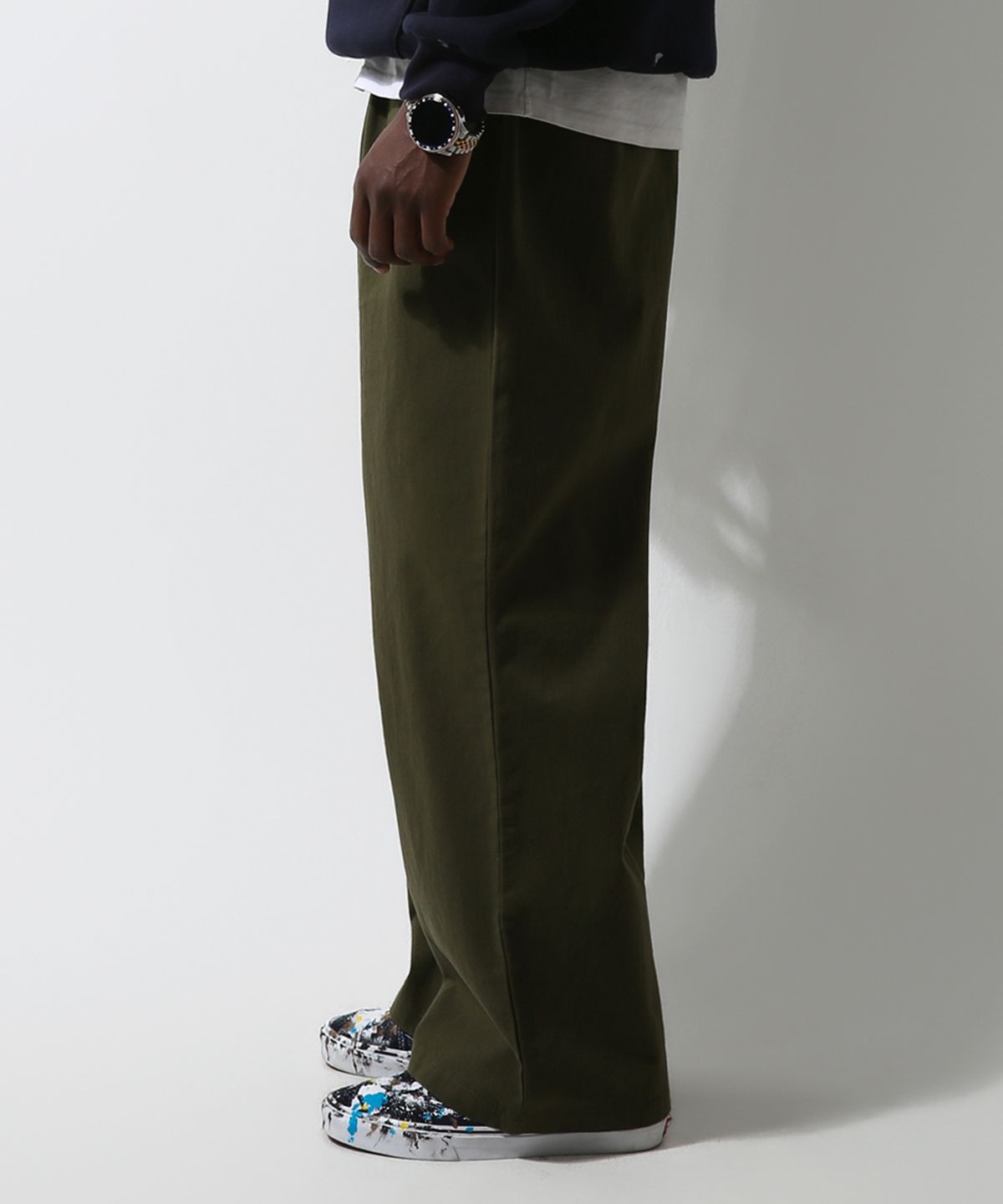 스트라이크(STRIKE) Washed Cotton Relaxed Pants (OLIVE)