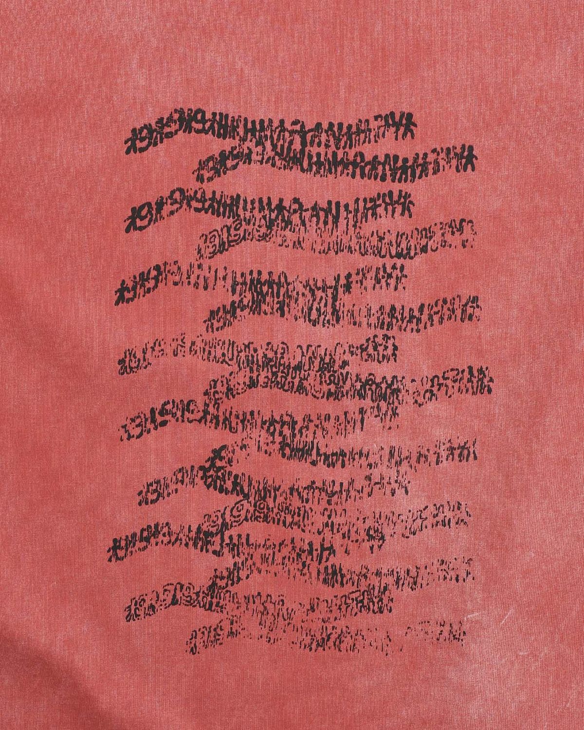999휴머니티(999HUMANITY) 휴먼 웨이브 하프 티셔츠 (레드)