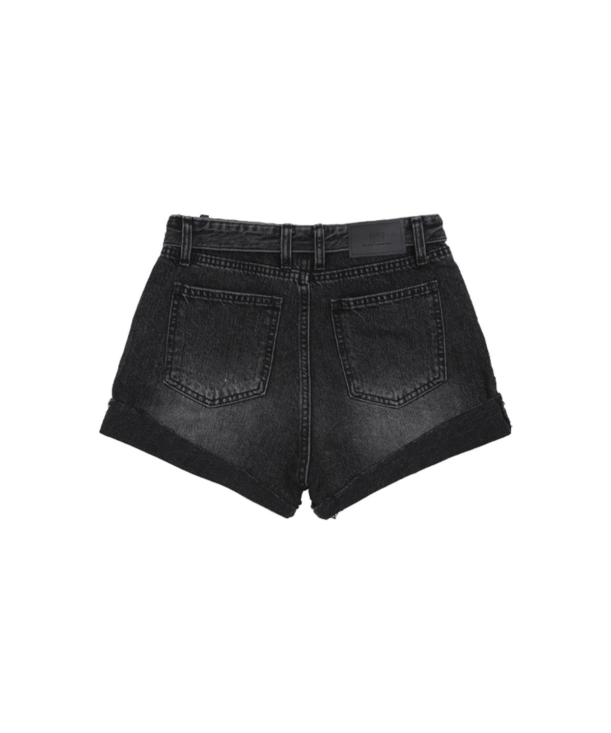 어니브(ANIV) FOLD DENIM SHORTS RUSTY BLACK