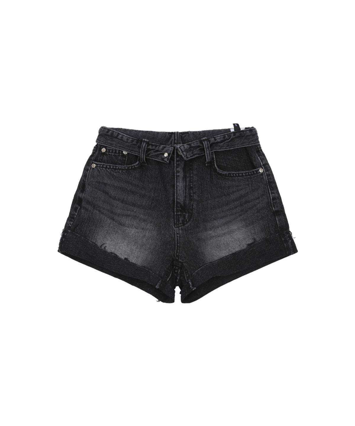 어니브(ANIV) FOLD DENIM SHORTS RUSTY BLACK