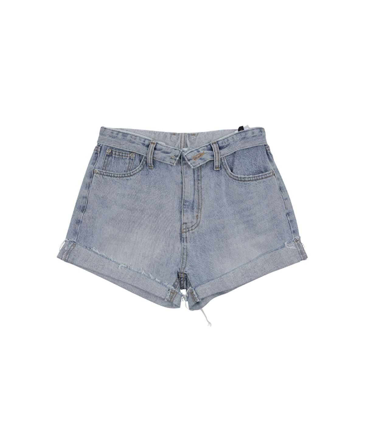 어니브(ANIV) FOLD DENIM SHORTS BLUE