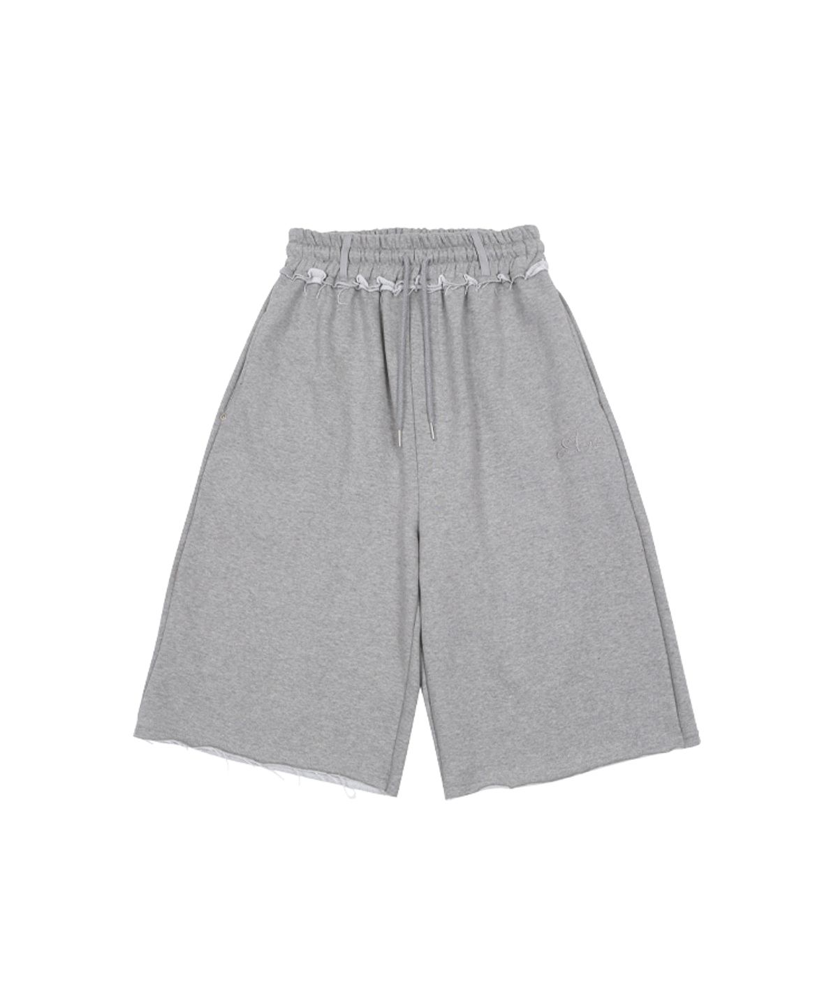 어니브(ANIV) LOGO BERMUDA SWEAT PANTS GRAY