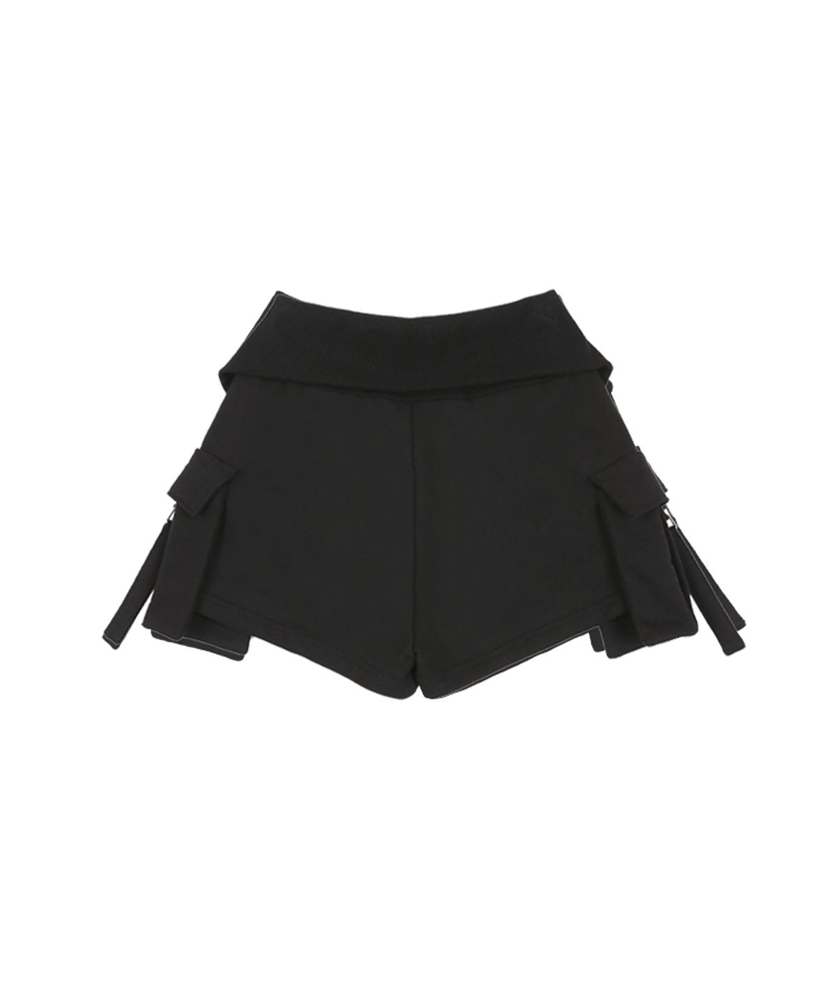 어니브(ANIV) MINI POCKET FOLD SHORTS BLACK