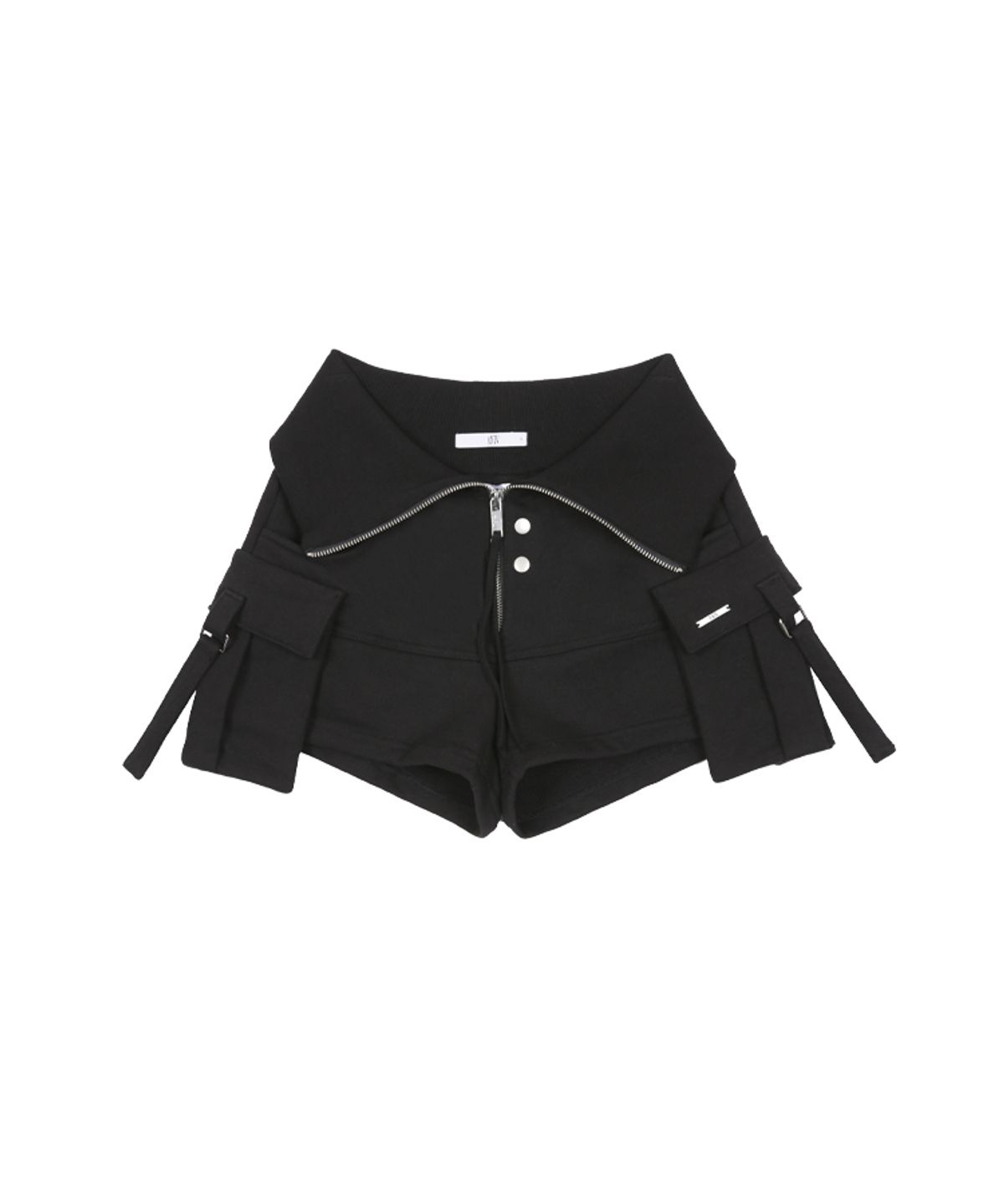 어니브(ANIV) MINI POCKET FOLD SHORTS BLACK
