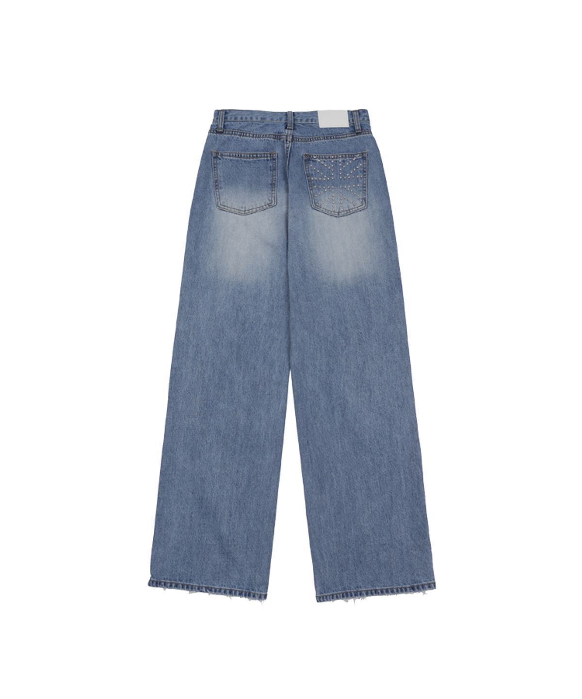 어니브(ANIV) WIDE DESTROYED DENIM PANTS BLUE