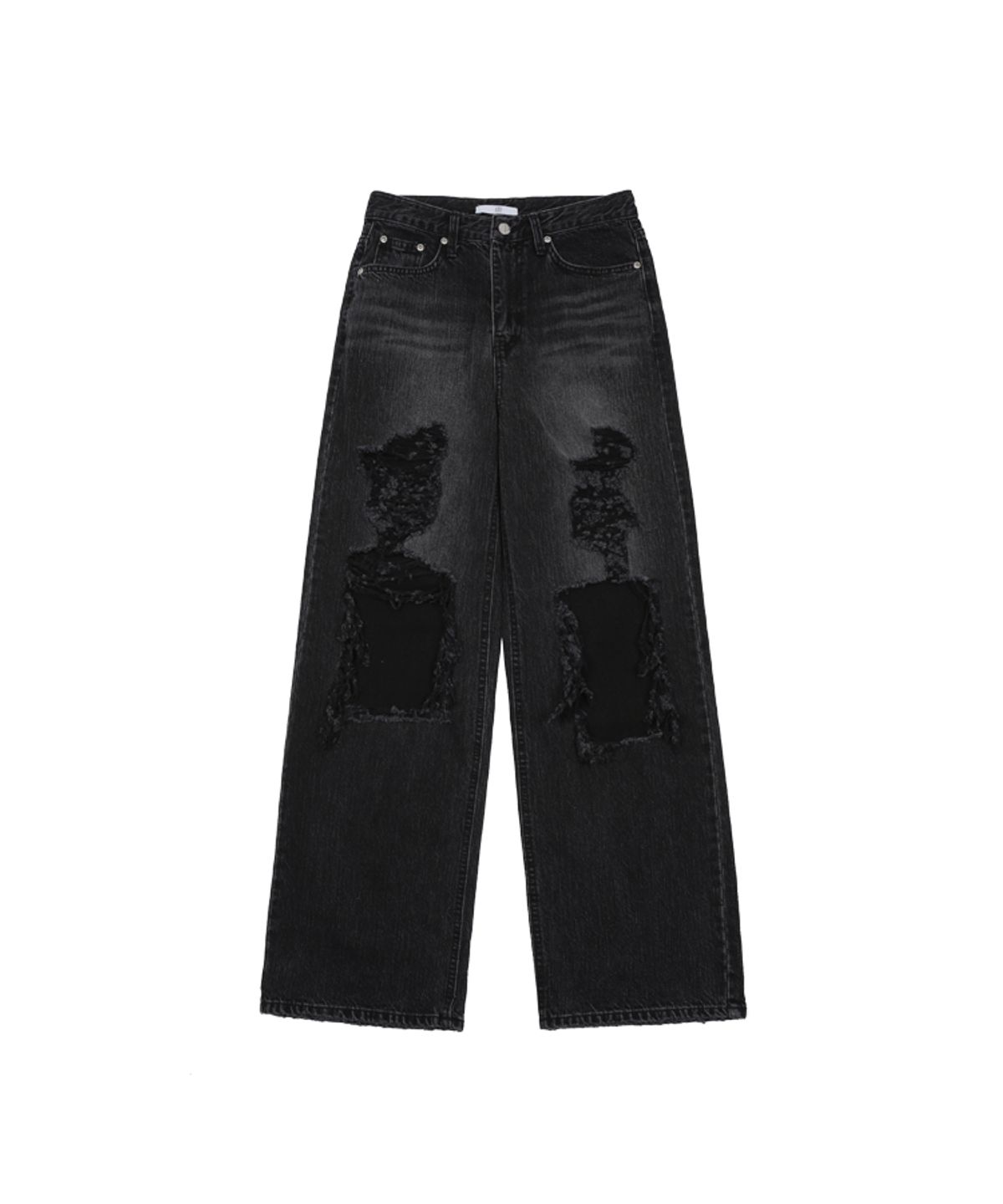 어니브(ANIV) WIDE DESTROYED DENIM PANTS RUSTY BLACK