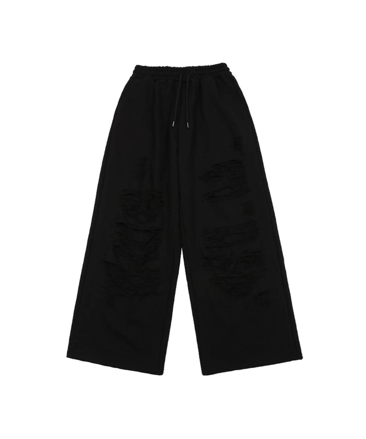 어니브(ANIV) DESTROYED BANDING SWEAT PANTS BLACK