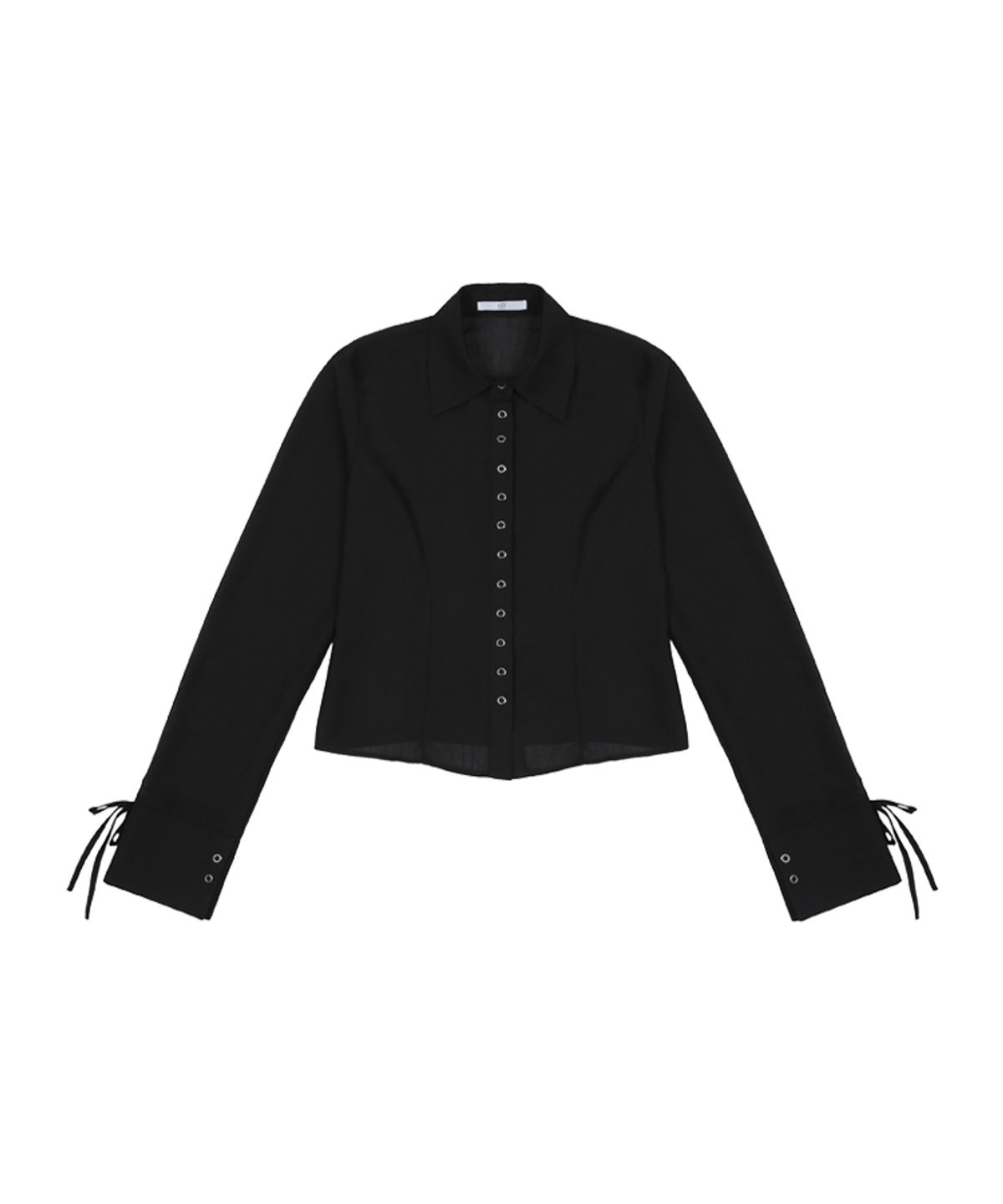 어니브(ANIV) SEE-THROUGH LONG CUFFS SHIRT BLACK