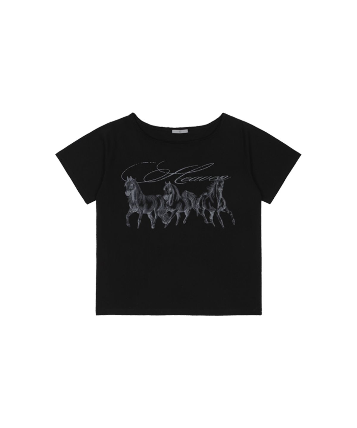 어니브(ANIV) LOW CUT OFF SHOULDER T-SHIRT BLACK