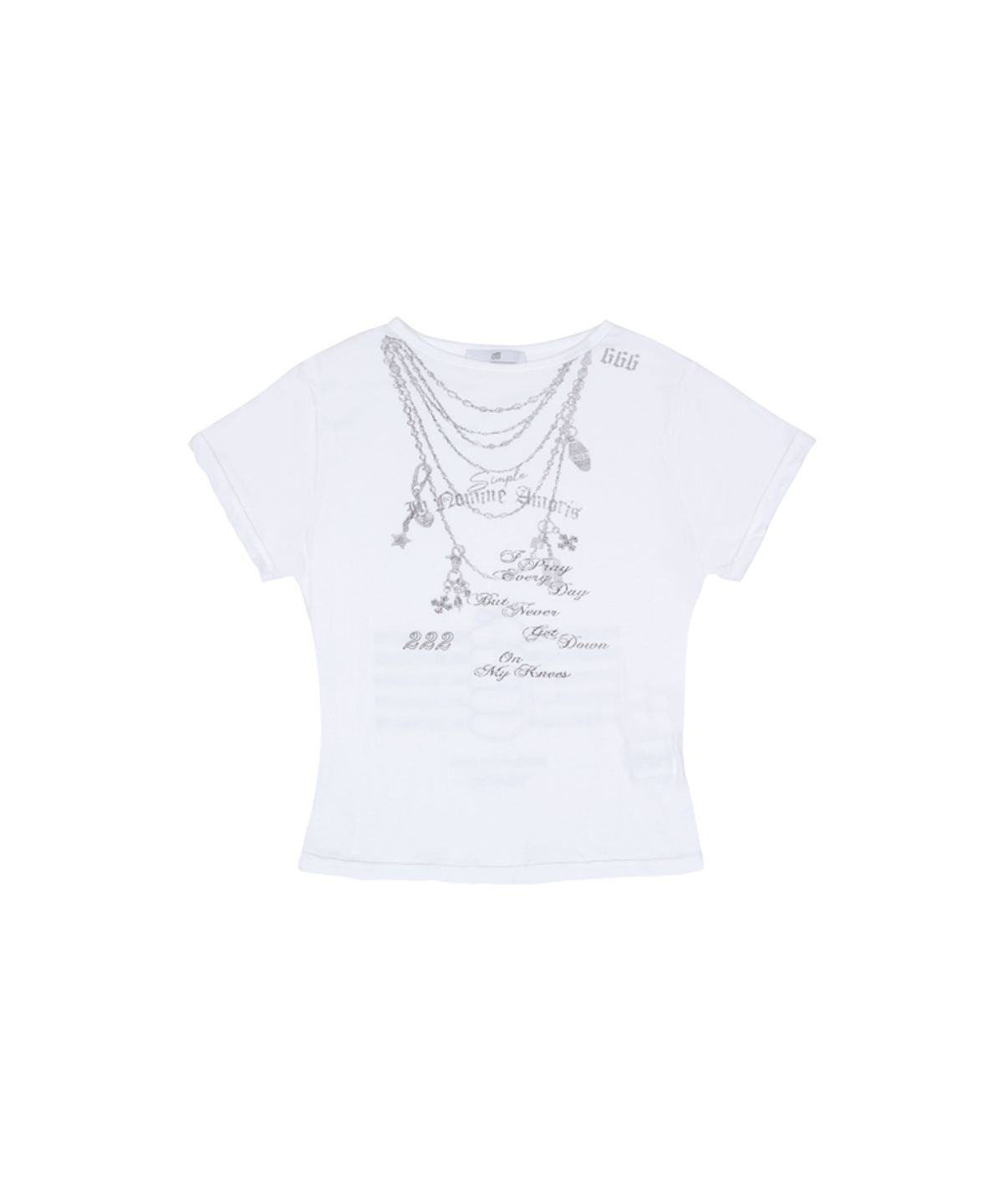 어니브(ANIV) JEWELRY SEE-THOUGH T-SHIRT WHITE