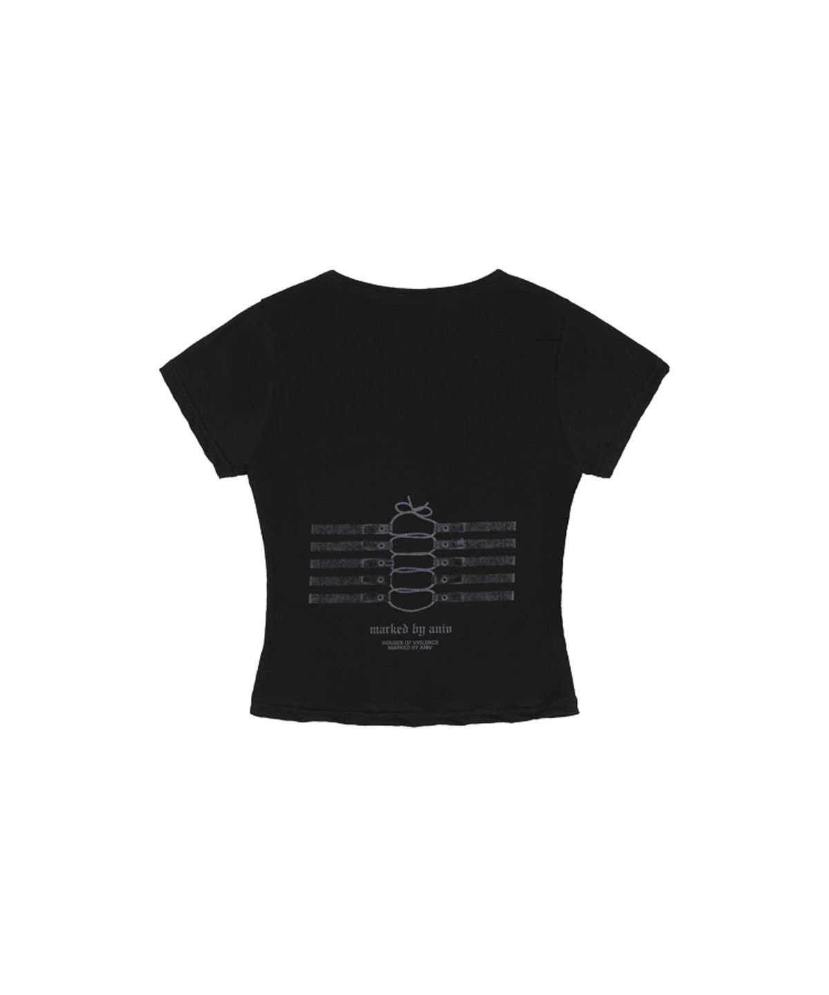 어니브(ANIV) JEWELRY SEE-THOUGH T-SHIRT BLACK