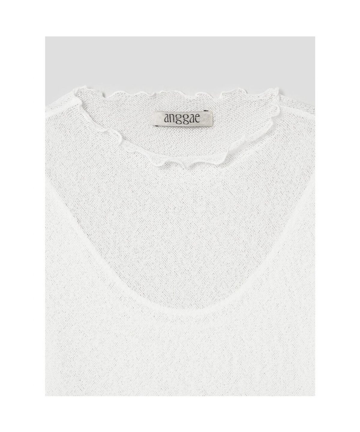 앙개(ANGGAE) Two Layered Net TShirt  White